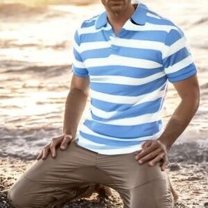 NWT Men's Stripe Collared Polo Shirt (Limited Time Summer Sale)